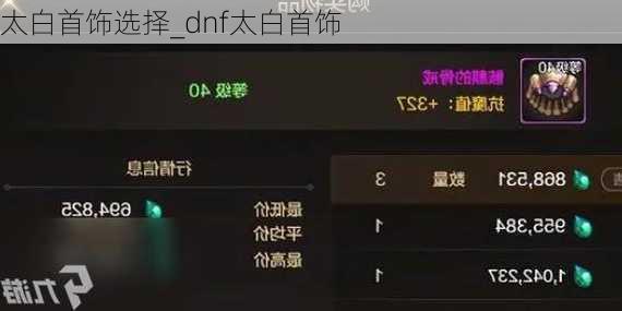 太白首饰选择_dnf太白首饰