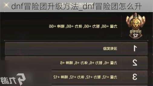 dnf冒险团升级方法_dnf冒险团怎么升