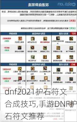 dnf2021护石符文合成技巧,手游DNF护石符文推荐