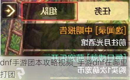 dnf手游团本攻略视频_手游dnf在哪里打团