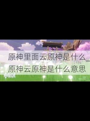 原神里面云原神是什么_原神云原神是什么意思