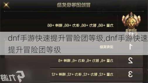 dnf手游快速提升冒险团等级,dnf手游快速提升冒险团等级