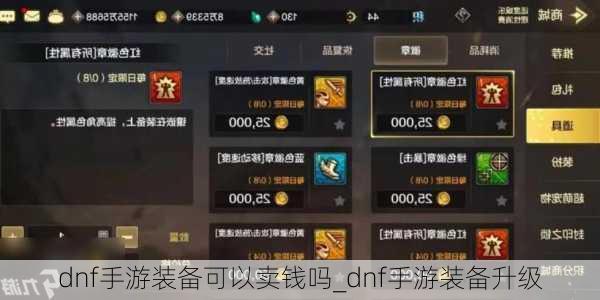 dnf手游装备可以卖钱吗_dnf手游装备升级