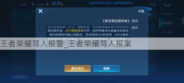 王者荣耀骂人报警_王者荣耀骂人报案