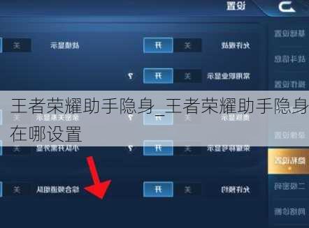 王者荣耀助手隐身_王者荣耀助手隐身在哪设置