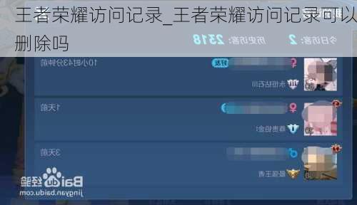 王者荣耀访问记录_王者荣耀访问记录可以删除吗