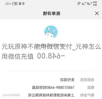 元玩原神不能用微信支付_元神怎么用微信充值
