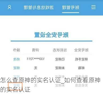 怎么查原神的实名认证_如何查看原神的实名认证