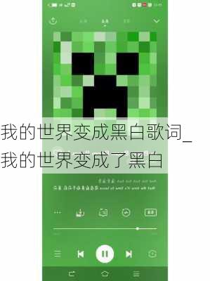 我的世界变成黑白歌词_我的世界变成了黑白