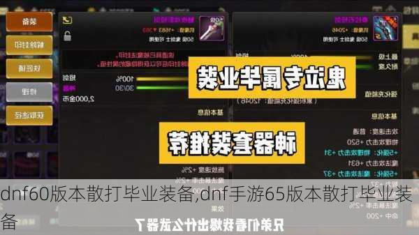 dnf60版本散打毕业装备,dnf手游65版本散打毕业装备