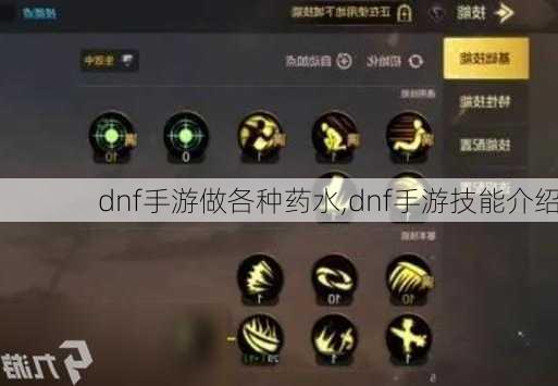 dnf手游做各种药水,dnf手游技能介绍