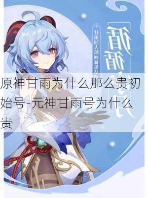 原神甘雨为什么那么贵初始号-元神甘雨号为什么贵