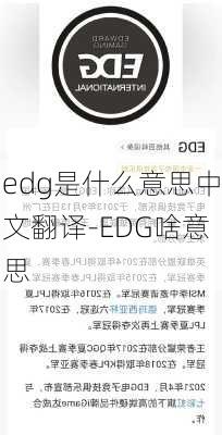 edg是什么意思中文翻译-EDG啥意思