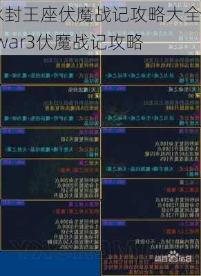 冰封王座伏魔战记攻略大全-war3伏魔战记攻略