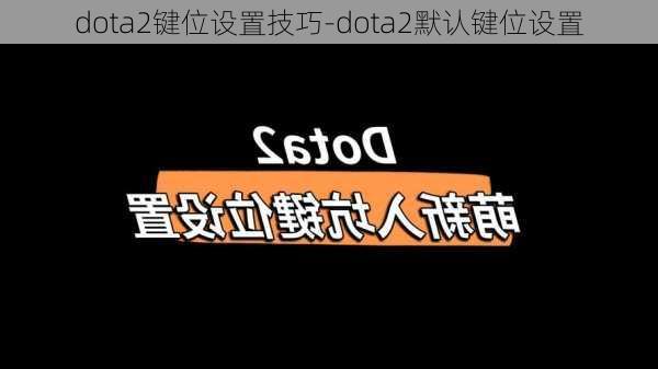 dota2键位设置技巧-dota2默认键位设置