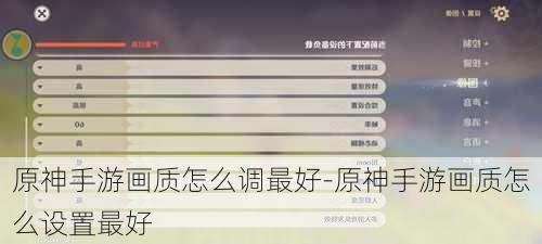 原神手游画质怎么调最好-原神手游画质怎么设置最好