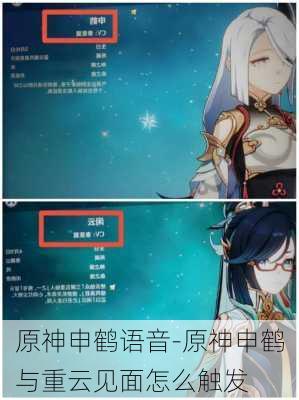 原神申鹤语音-原神申鹤与重云见面怎么触发