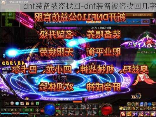 dnf装备被盗找回-dnf装备被盗找回几率