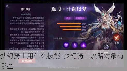 梦幻骑士用什么技能-梦幻骑士攻略对象有哪些