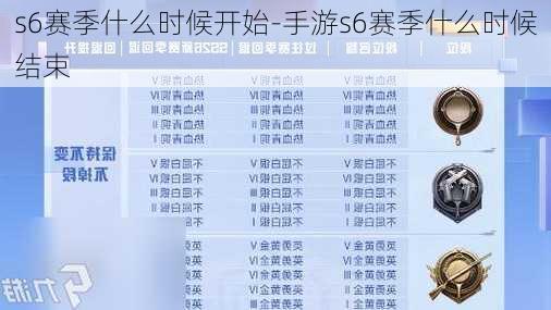 s6赛季什么时候开始-手游s6赛季什么时候结束