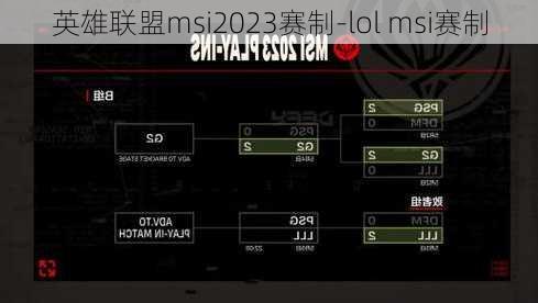 英雄联盟msi2023赛制-lol msi赛制