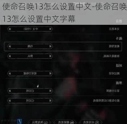 使命召唤13怎么设置中文-使命召唤13怎么设置中文字幕