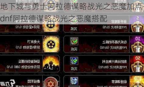 地下城与勇士阿拉德谋略战光之恶魔加点-dnf阿拉德谋略战光之恶魔搭配