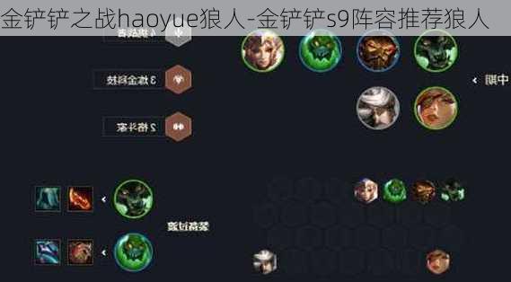 金铲铲之战haoyue狼人-金铲铲s9阵容推荐狼人